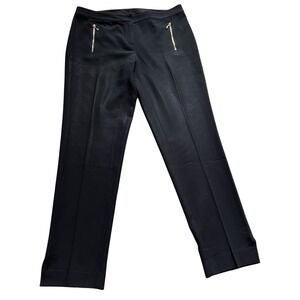 Women's  St John‎ Designer Dress Pants Black Straight Leg  Zipper Size 10